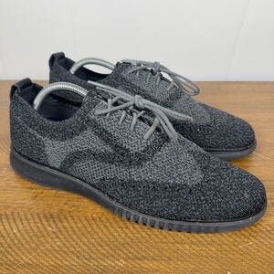 Cole Haan Shoes Mens 10‎ Black Gray 2.ZERØGRAND Stitchlite Wingtip Oxford C27563